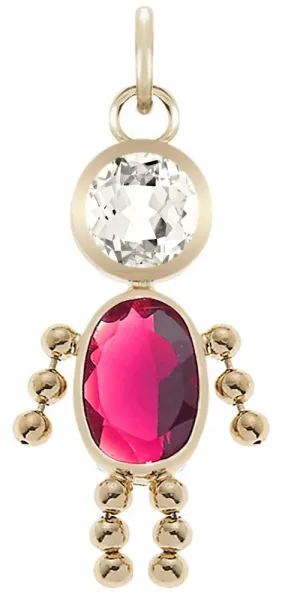14k Yellow Gold Birthstone Boy or Girl Kids Child Pendant Charm Necklace