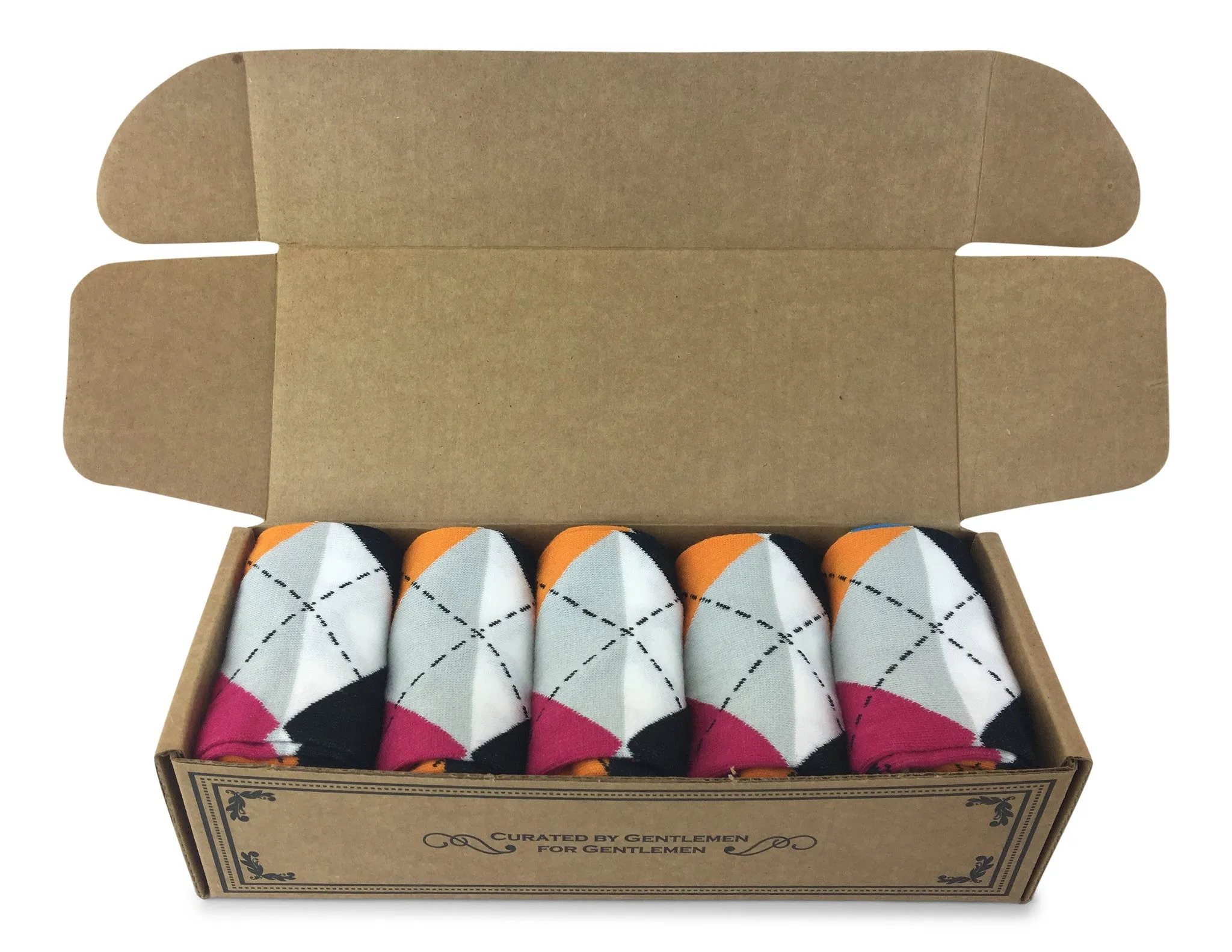 5 Pair Men Matching Fashion Dress Socks Gift Box-Groomsmen Weddings Party Socks