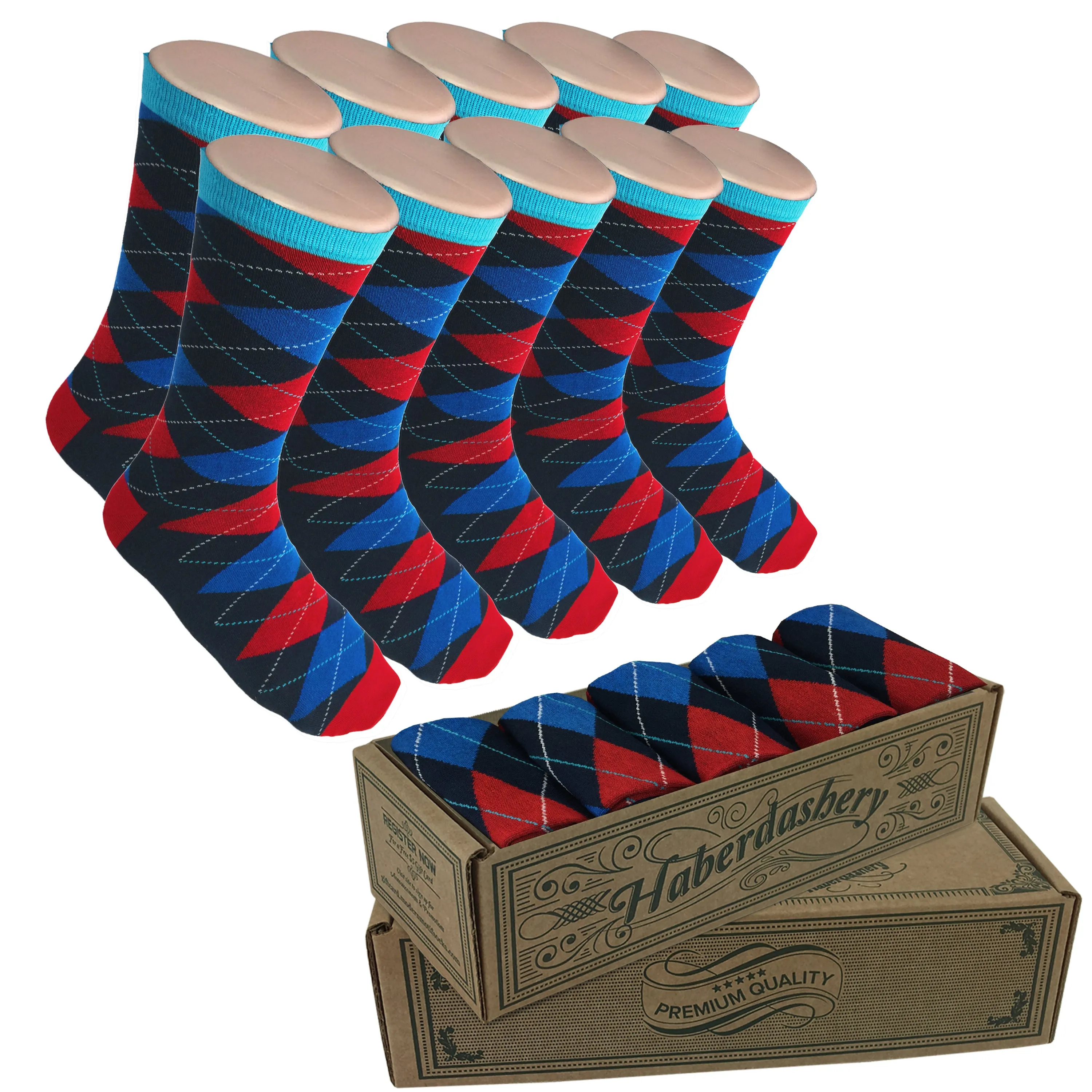 5 Pair Men Matching Fashion Dress Socks Gift Box-Groomsmen Weddings Party Socks