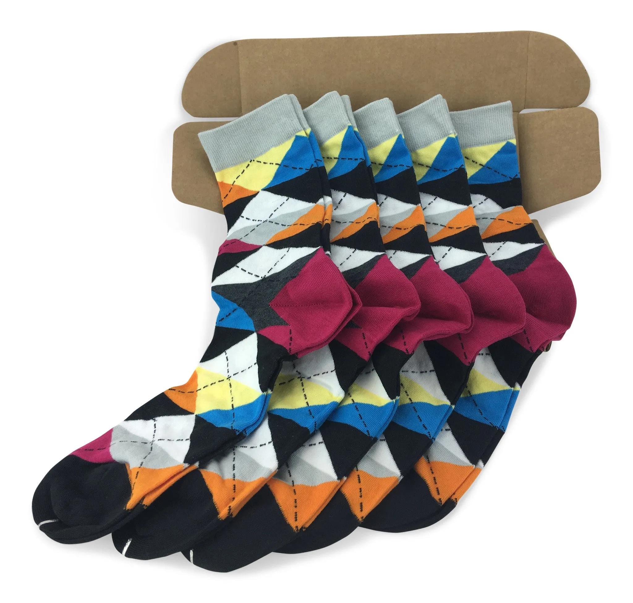 5 Pair Men Matching Fashion Dress Socks Gift Box-Groomsmen Weddings Party Socks