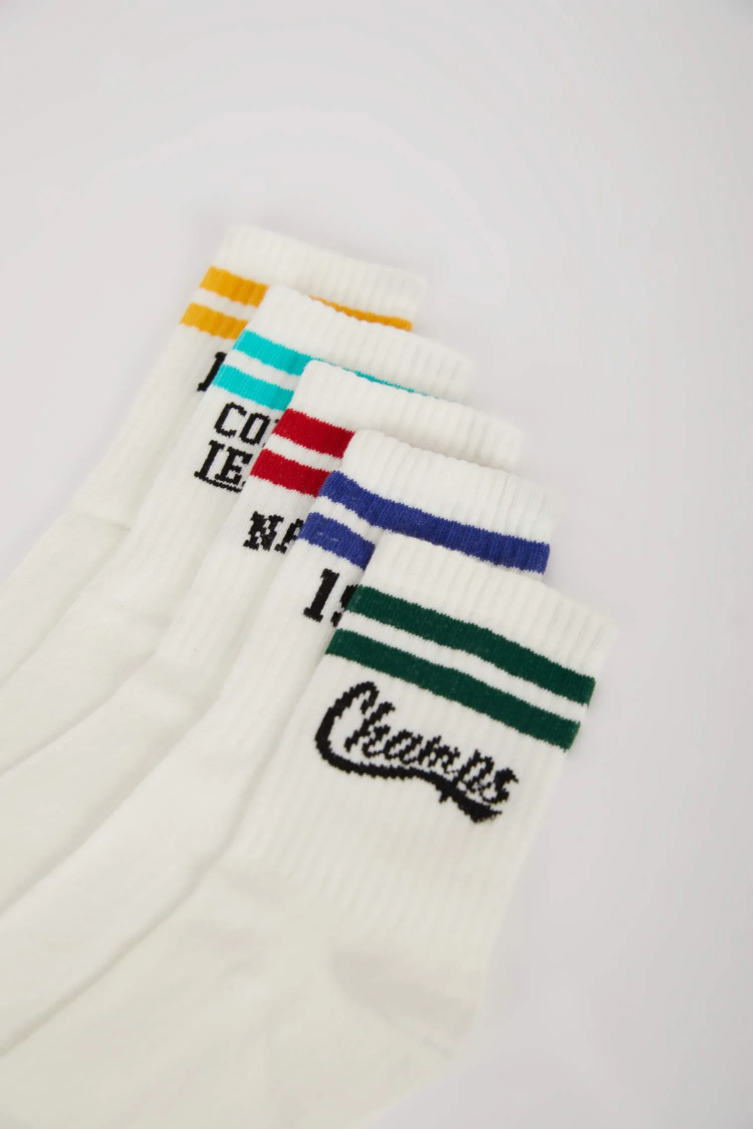 5 Pcs Cotton Long Socks with Man's Children's Comfortable Rubber