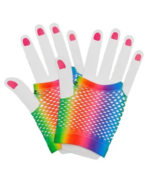 80's Net Gloves - Rainbow