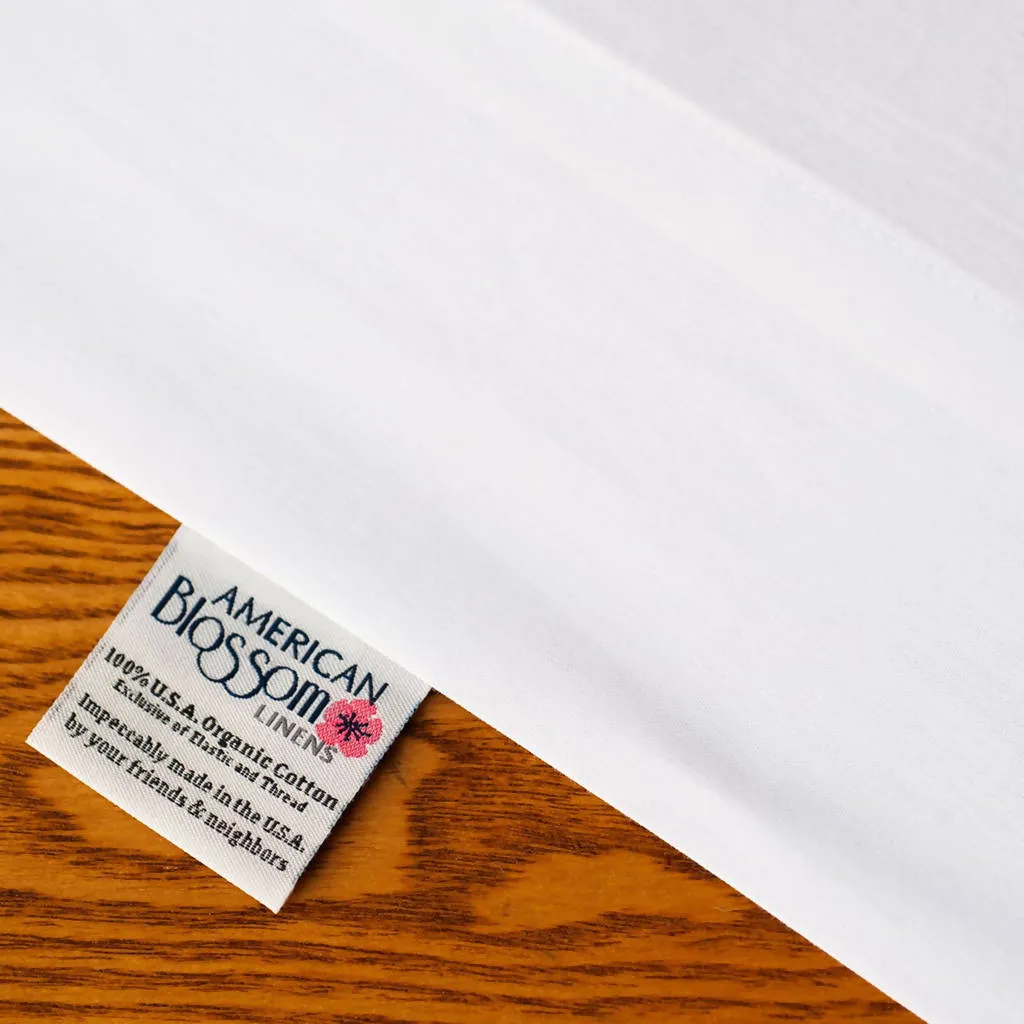 American Made Organic Cotton Sheets - 4 sizes - White