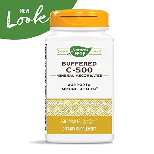 Ascorbatas minerales C-500 de Nature's Way; 500 mg de vitamina C por porción, 40321, 1