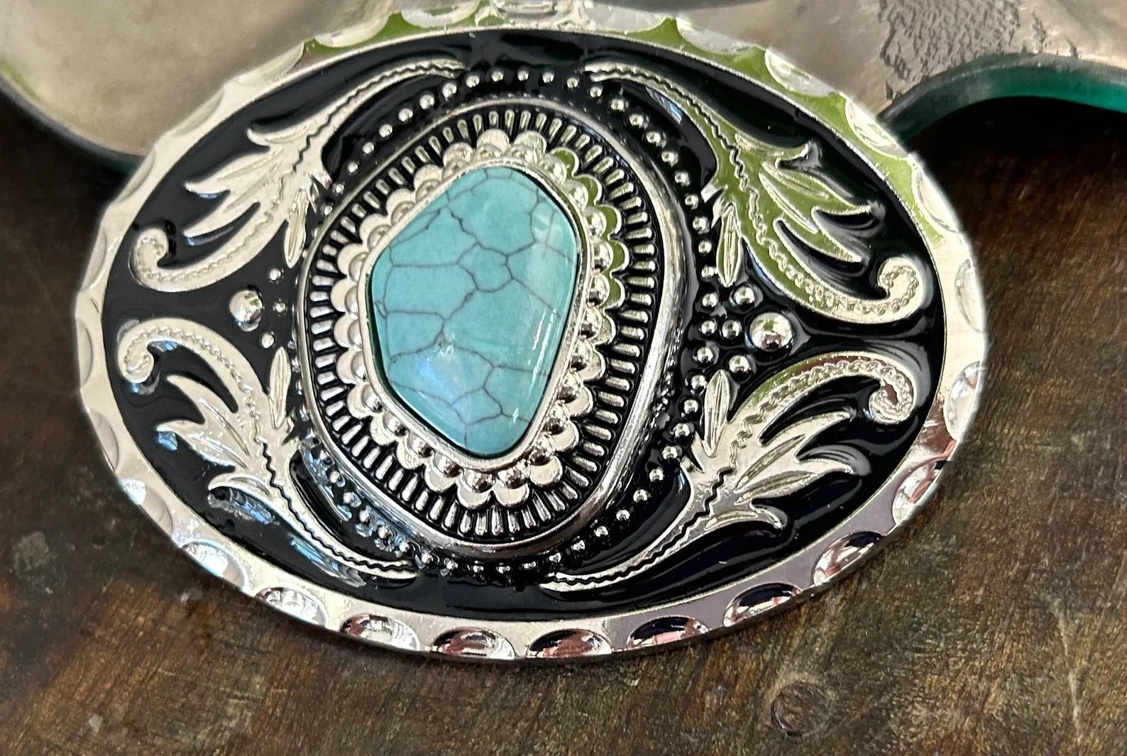 Asymmetrical Turquoise Belt Buckle