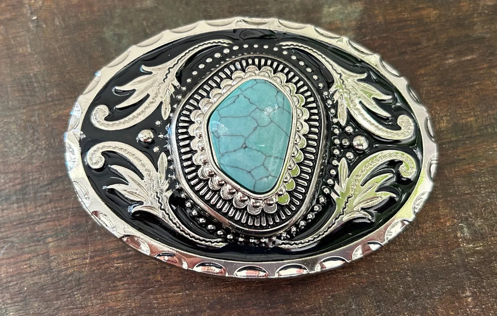 Asymmetrical Turquoise Belt Buckle