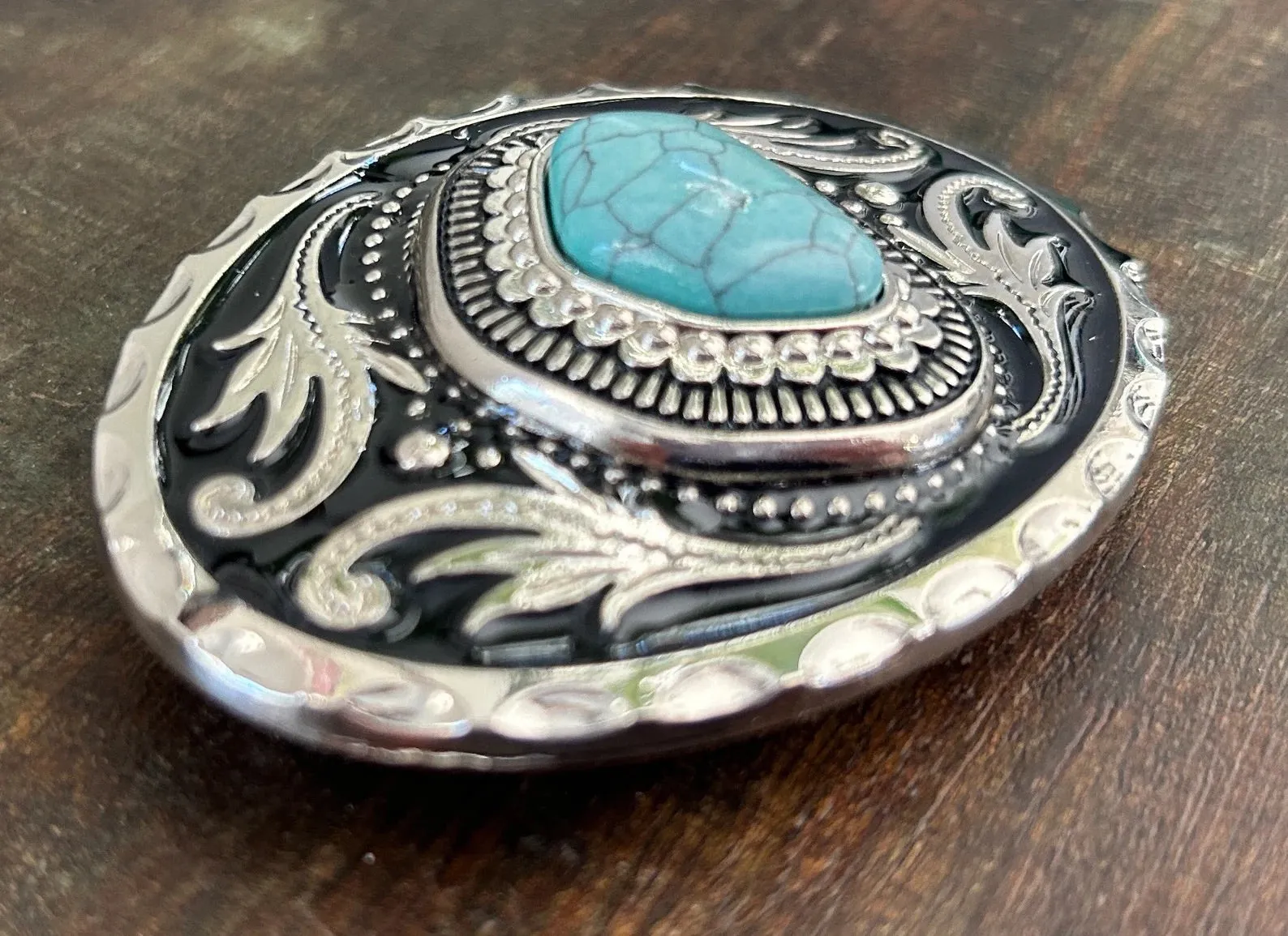 Asymmetrical Turquoise Belt Buckle