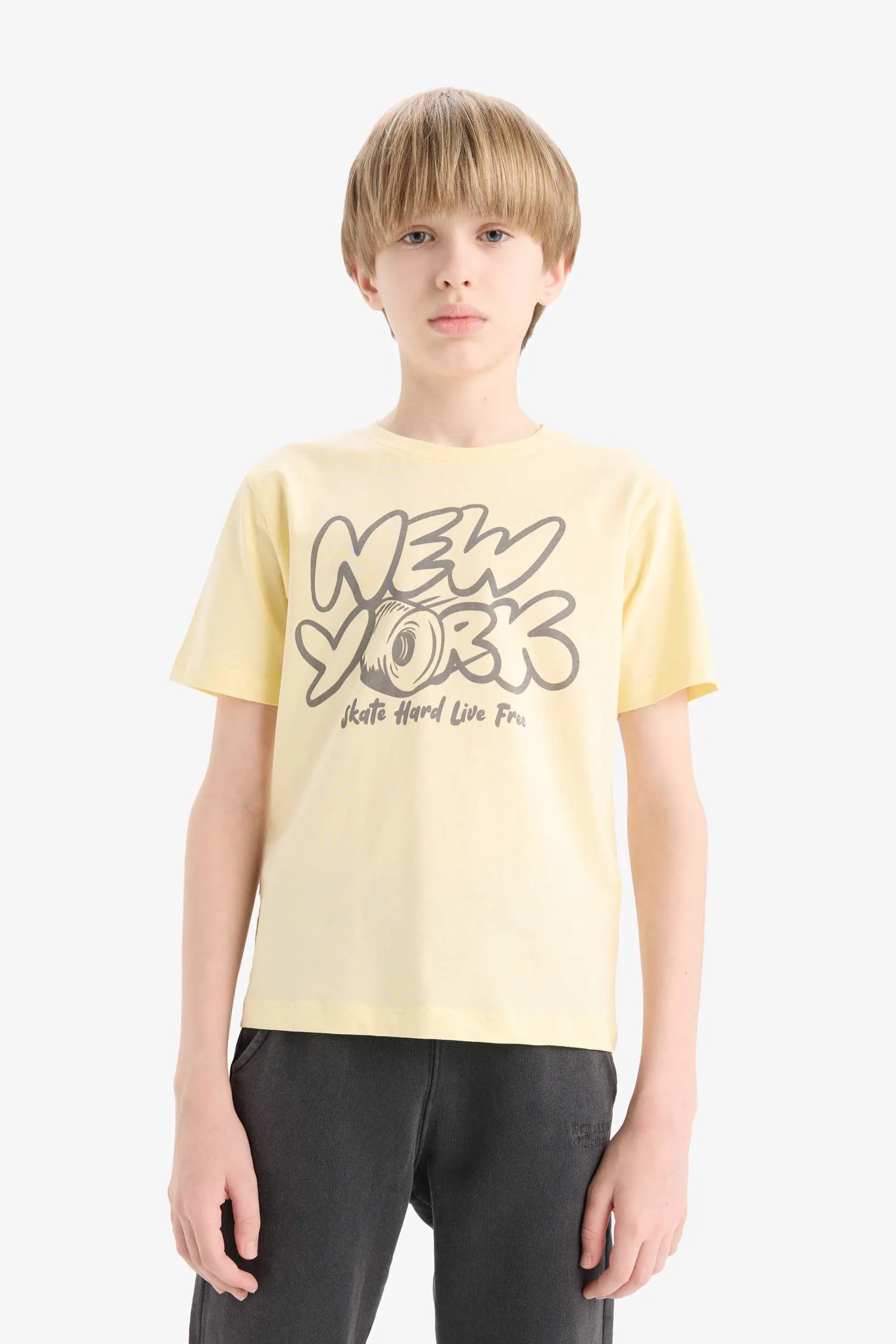 Boy Crew Neck Printed Short Sleeve T-Shirt