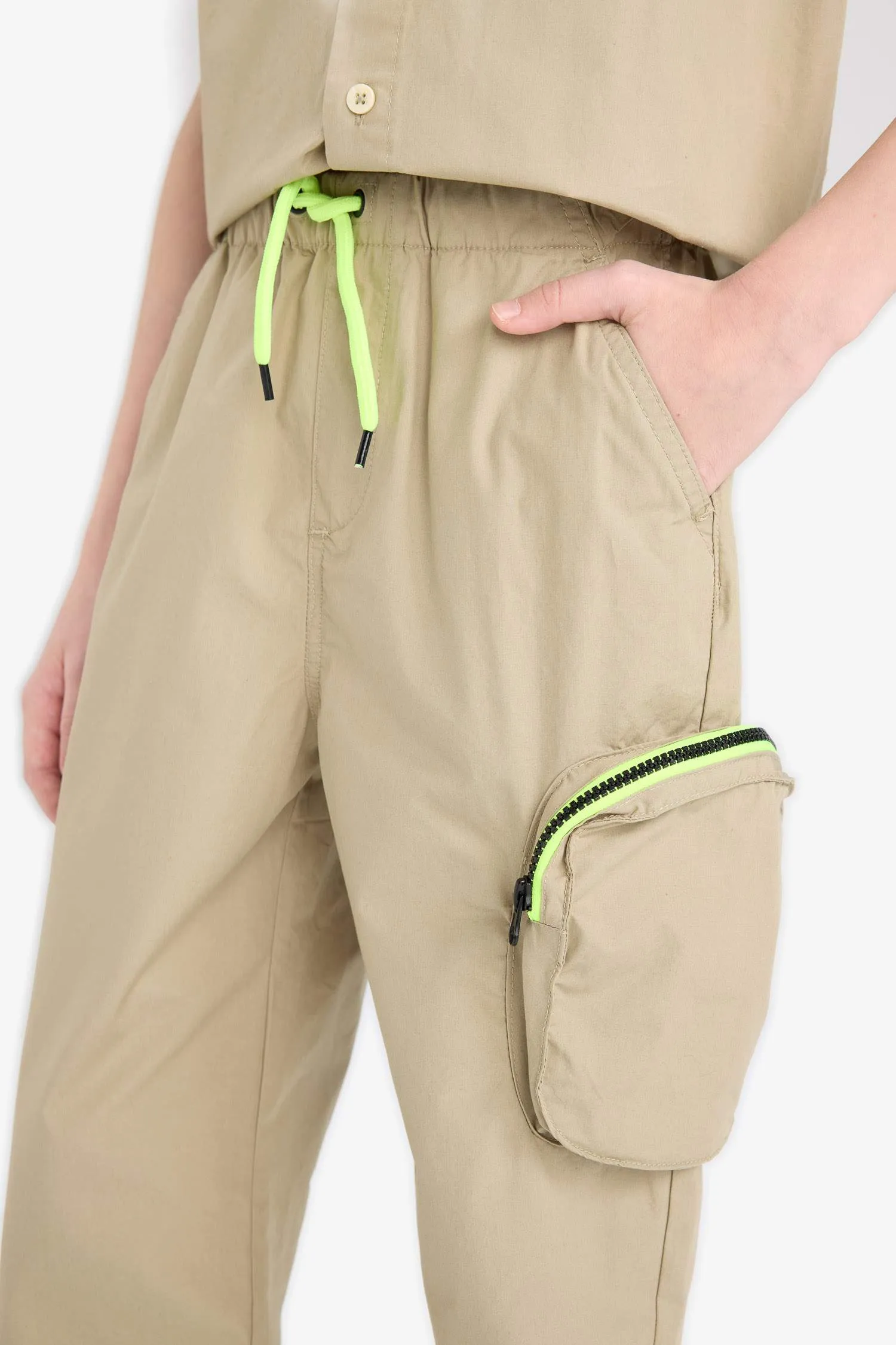 Boy Jogger Leg Parachute Cargo Pants