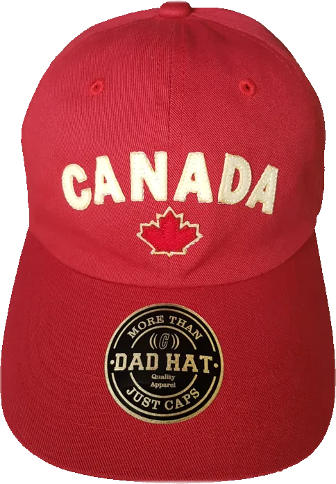 Canada Felt Block Adjustable Dad Cap Red