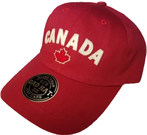 Canada Felt Block Adjustable Dad Cap Red