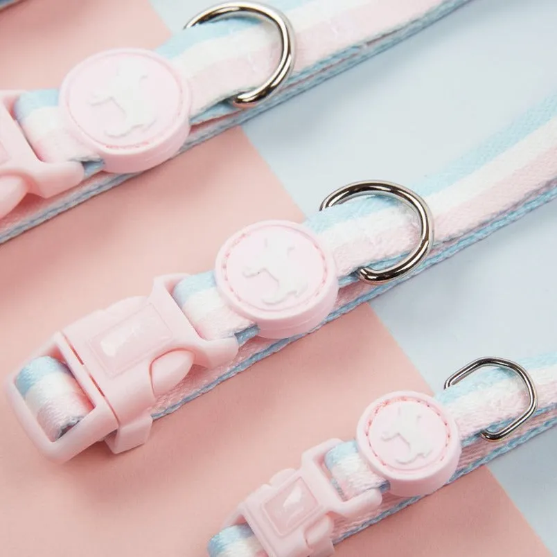 Candyfloss Stripe Fabric Dog Collar