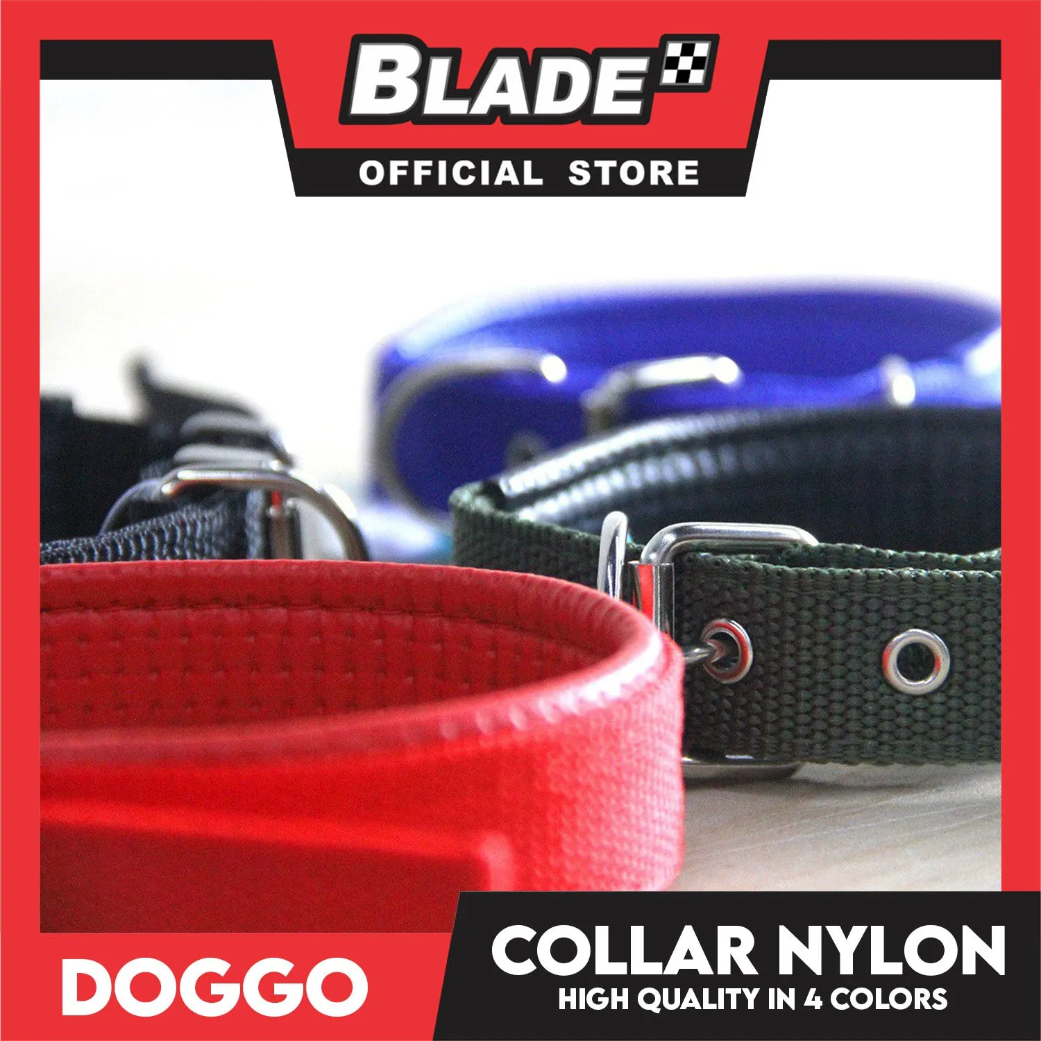 Doggo Dog Collar Adjustable Buckle Extra Large Size (Blue) Collar Nylon for Dog