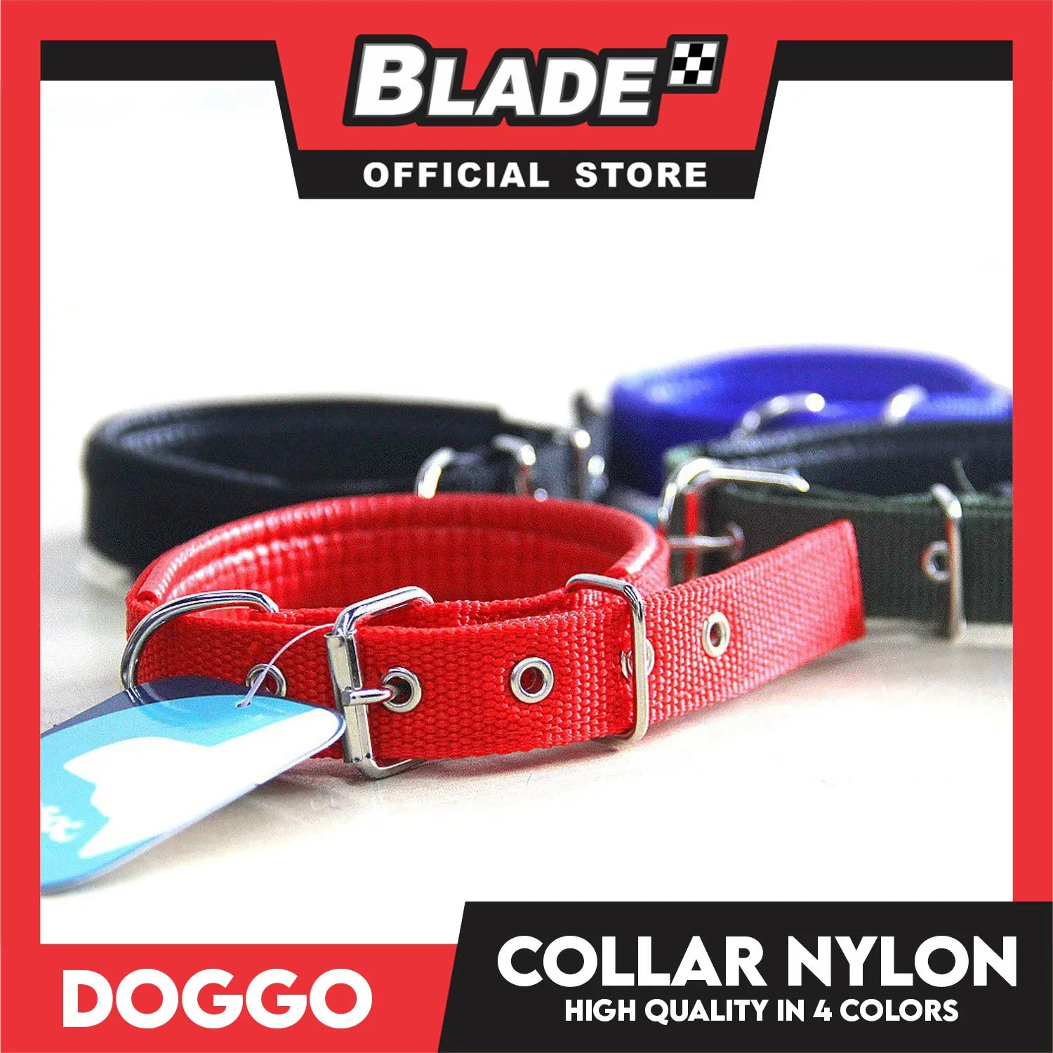 Doggo Dog Collar Adjustable Buckle Extra Large Size (Blue) Collar Nylon for Dog