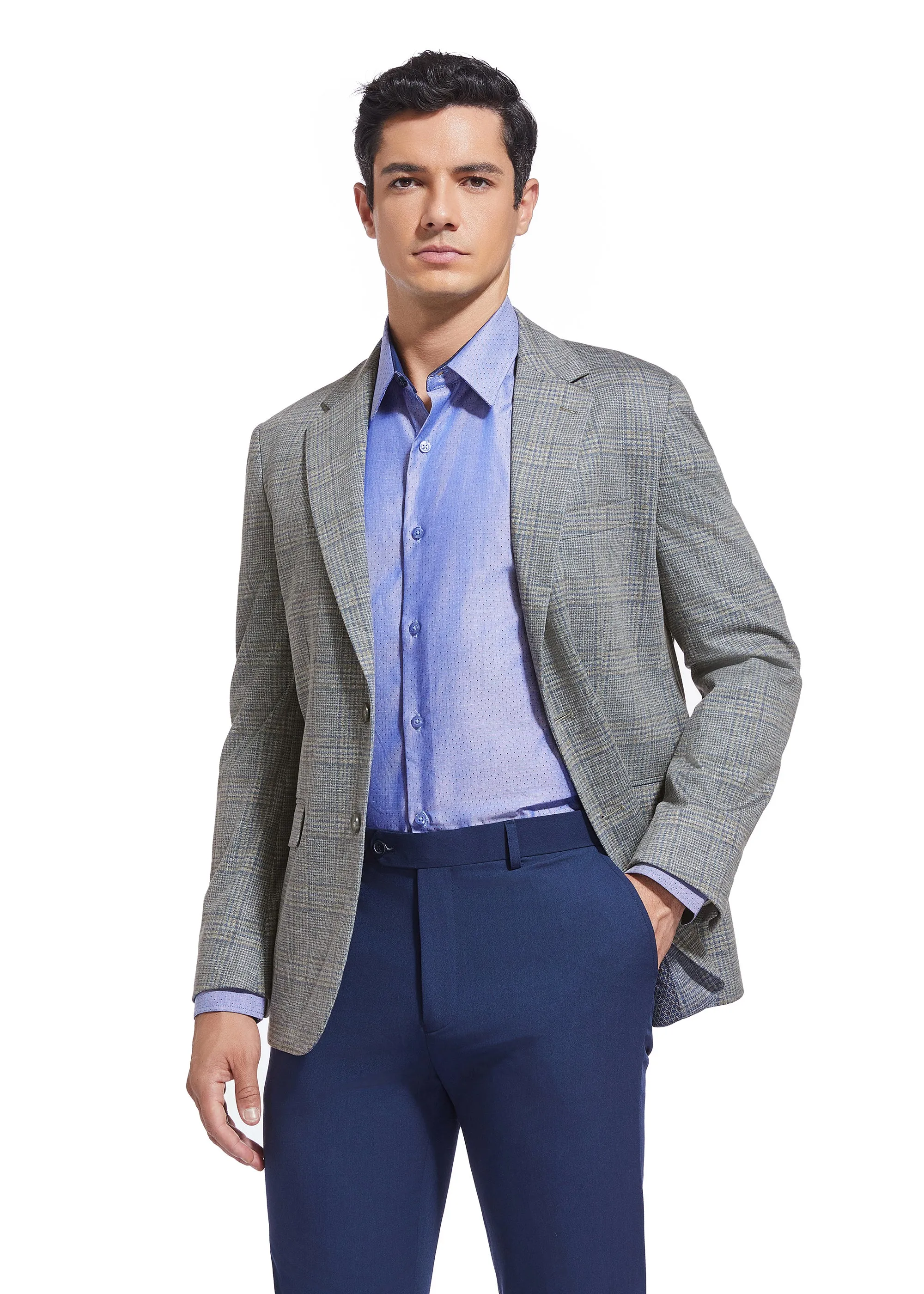 DUCHAMP GLEN PLAID KNIT SPORTCOAT