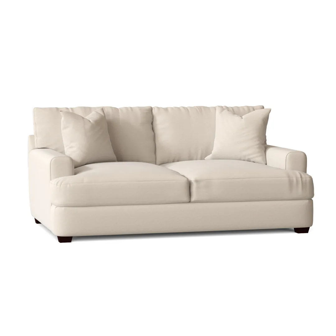 Emilio 65" Recessed Arm Loveseat With Reversible Cushions Wayfair Custom Upholstery™ Fabric: Bayou Natural Washable Canvas