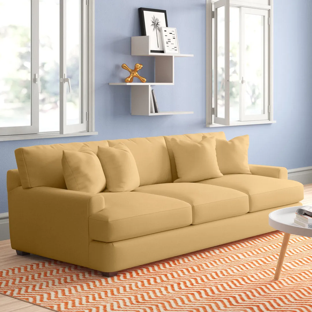 Emilio 90" Recessed Arm Sofa with Reversible Cushions Wayfair Custom Upholstery™ Fabric: Canvas Granite