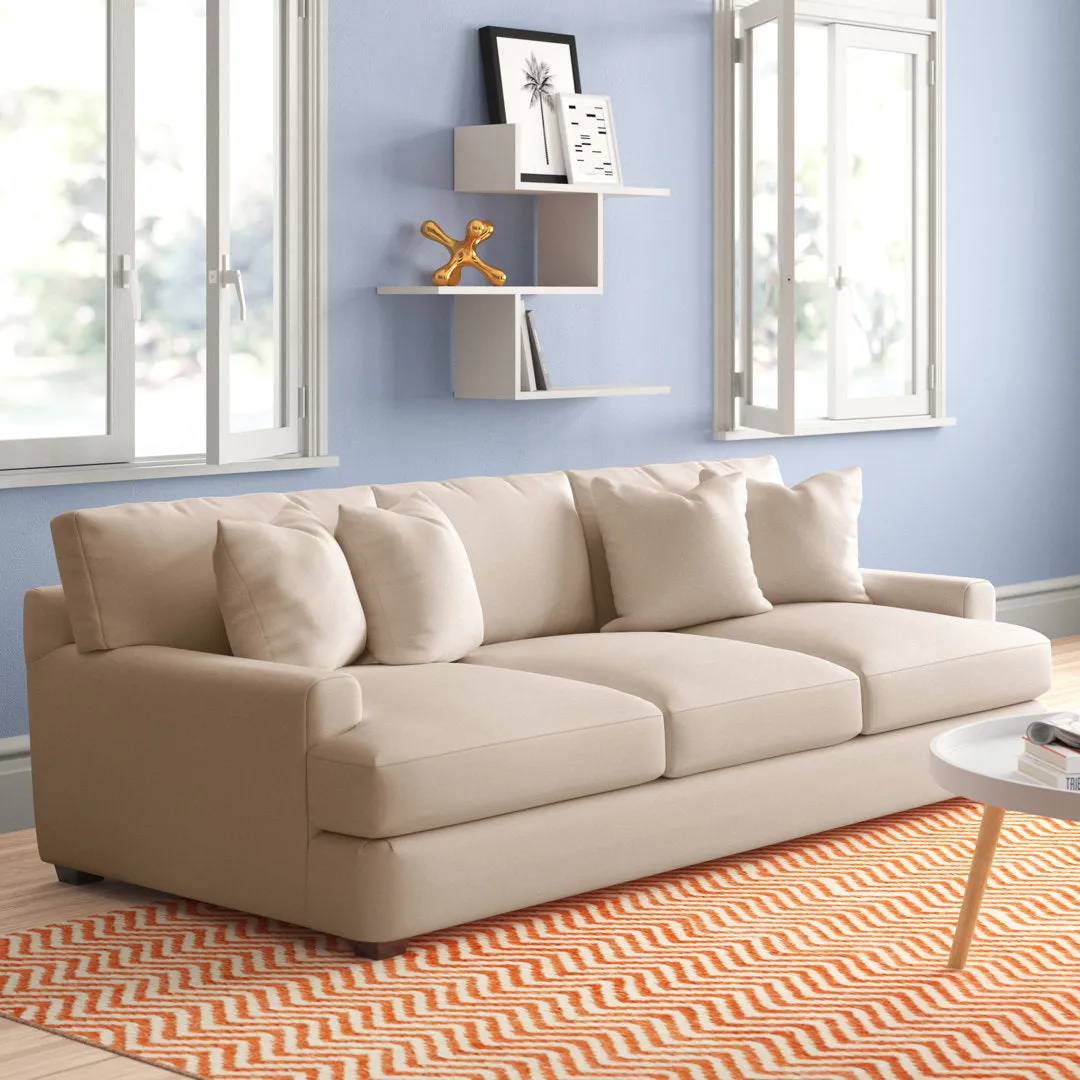 Emilio 90" Recessed Arm Sofa with Reversible Cushions Wayfair Custom Upholstery™ Fabric: Canvas Granite