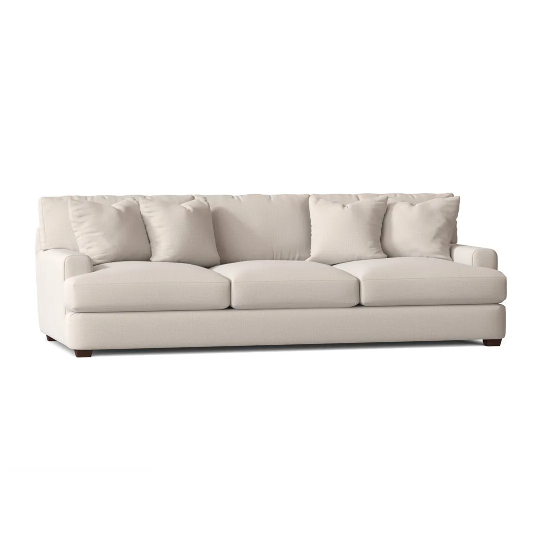 Emilio 90" Recessed Arm Sofa with Reversible Cushions Wayfair Custom Upholstery™ Fabric: Canvas Granite
