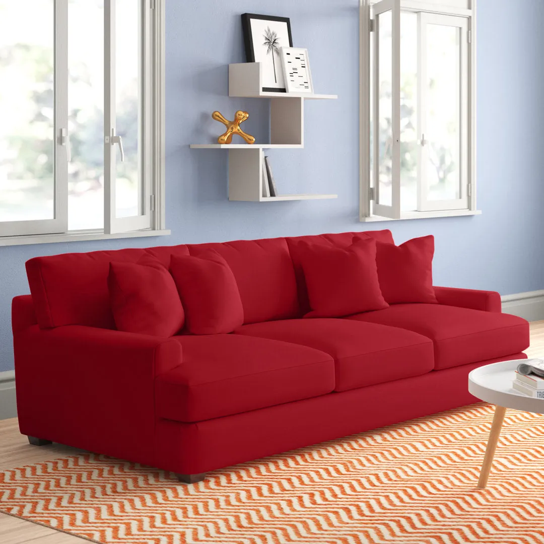 Emilio 90" Recessed Arm Sofa with Reversible Cushions Wayfair Custom Upholstery™ Fabric: Canvas Granite