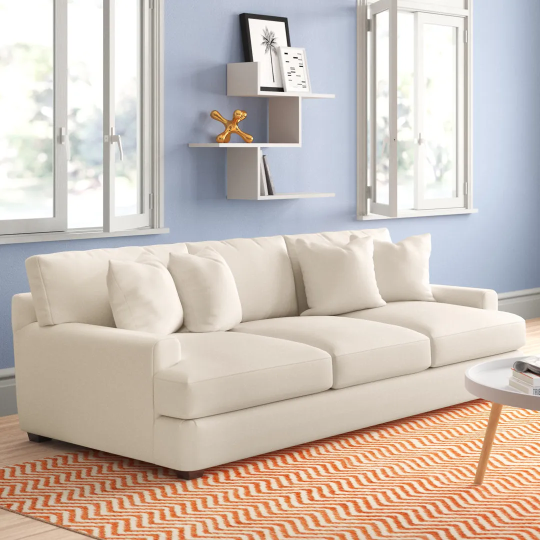 Emilio 90" Recessed Arm Sofa with Reversible Cushions Wayfair Custom Upholstery™ Fabric: Canvas Granite