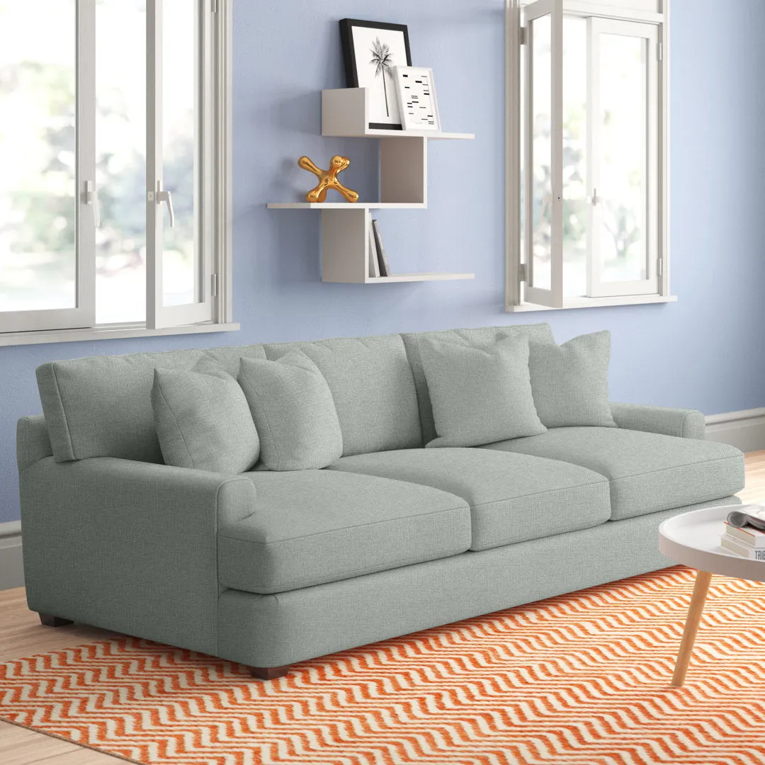 Emilio 90" Recessed Arm Sofa with Reversible Cushions Wayfair Custom Upholstery™ Fabric: Canvas Granite