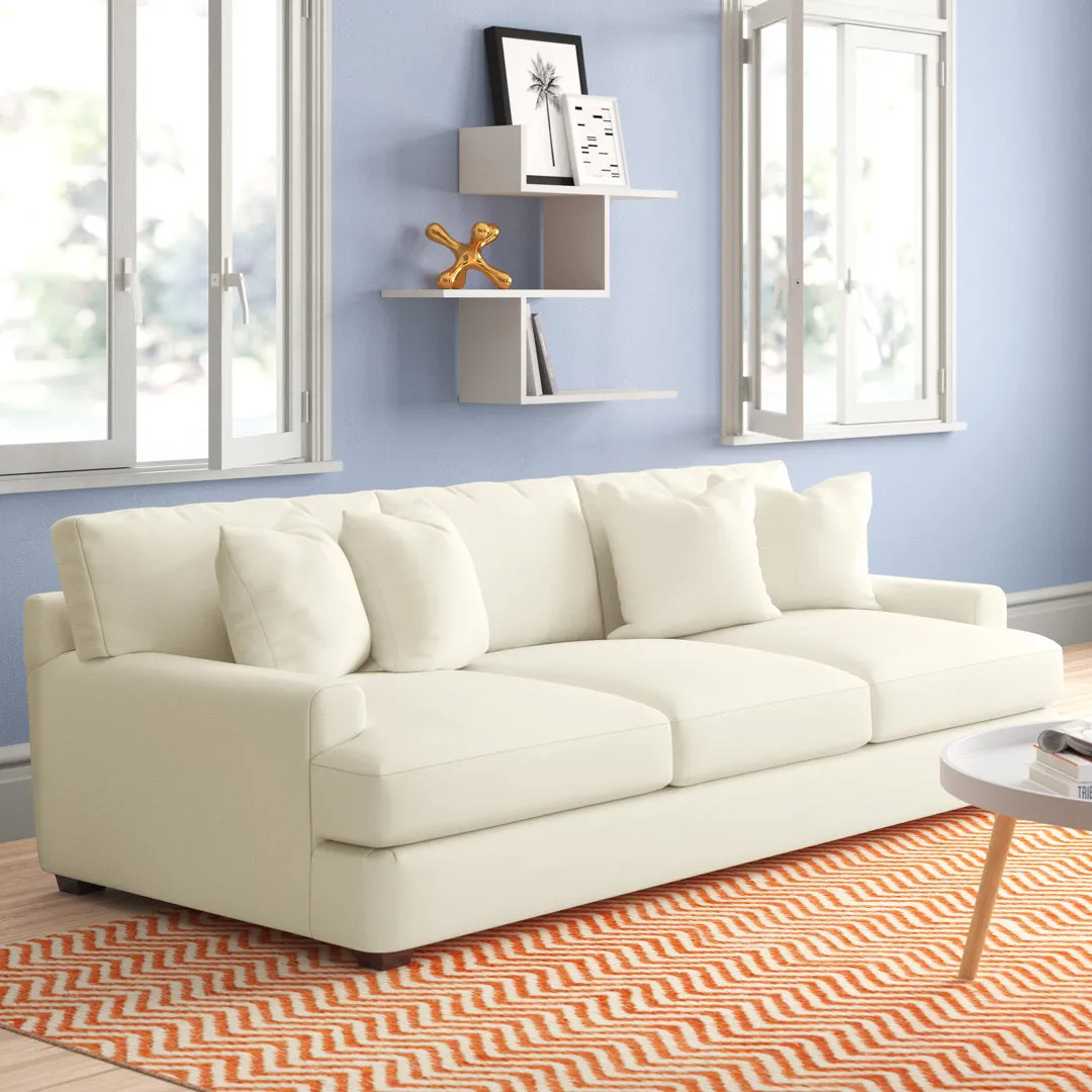 Emilio 90" Recessed Arm Sofa with Reversible Cushions Wayfair Custom Upholstery™ Fabric: Canvas Granite