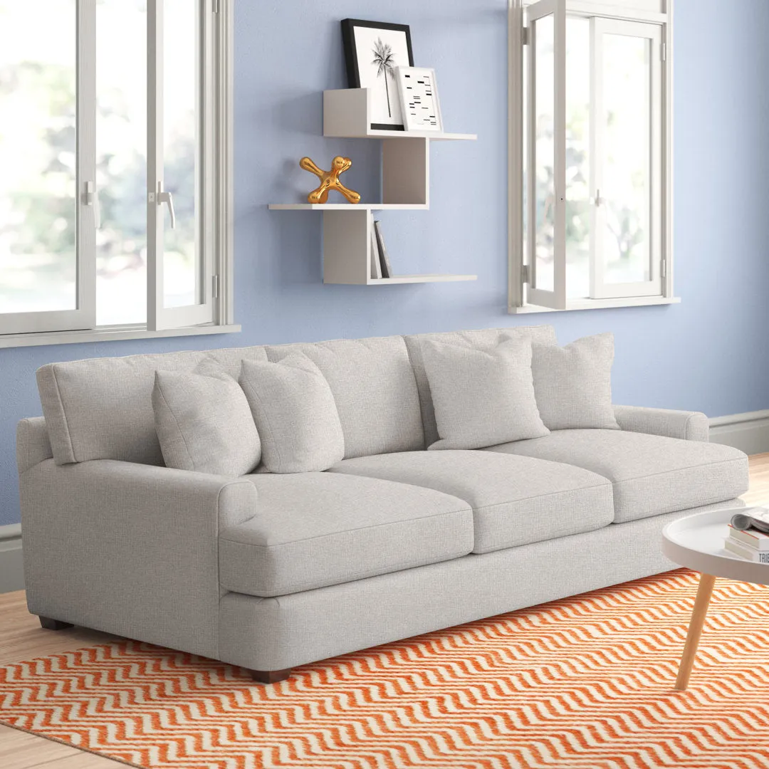 Emilio 90" Recessed Arm Sofa with Reversible Cushions Wayfair Custom Upholstery™ Fabric: Canvas Granite