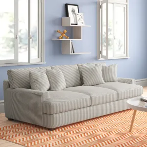 Emilio 90" Recessed Arm Sofa with Reversible Cushions Wayfair Custom Upholstery™ Fabric: Canvas Granite