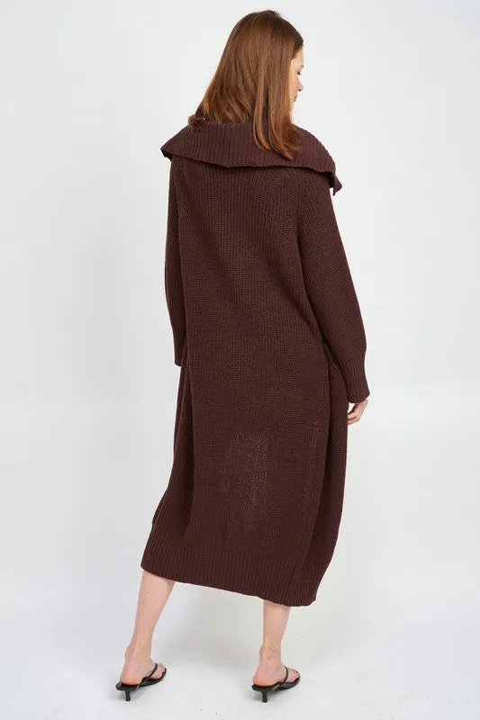 Emory Park LAPEL COLLAR MAXI CARDIGAN