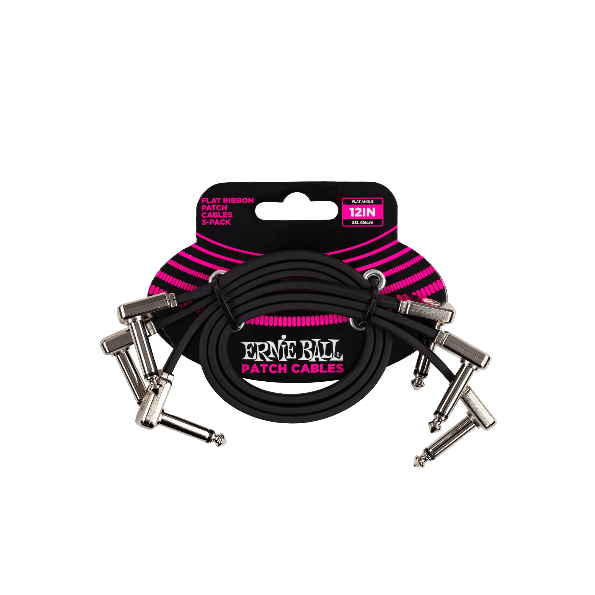 Ernie Ball 12” Flat Ribbon Patch Cable 3-Pack