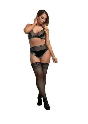 Exposed Lingerie wicked ways Bralette & Crotchless High Waist Panty S/M