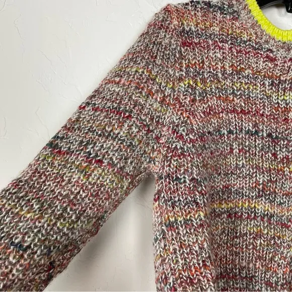 Free People Sweater Cardigan Button‎ Down Heather Rainbow Chunky Knit Loomed