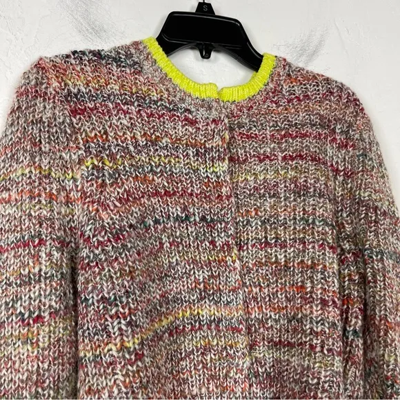 Free People Sweater Cardigan Button‎ Down Heather Rainbow Chunky Knit Loomed