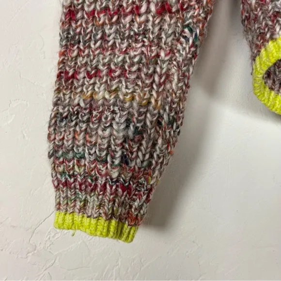 Free People Sweater Cardigan Button‎ Down Heather Rainbow Chunky Knit Loomed