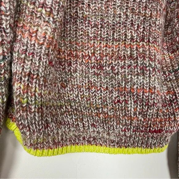 Free People Sweater Cardigan Button‎ Down Heather Rainbow Chunky Knit Loomed