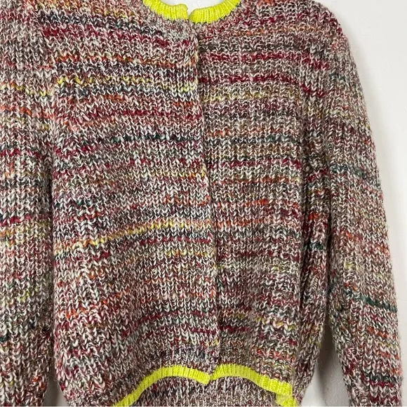 Free People Sweater Cardigan Button‎ Down Heather Rainbow Chunky Knit Loomed