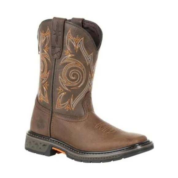 Georgia Boot Carbo-Tec LT Big Kids Brown Pull-On Boot
