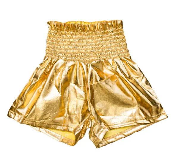 Girls Gold Metallic Swing Kid Shorts