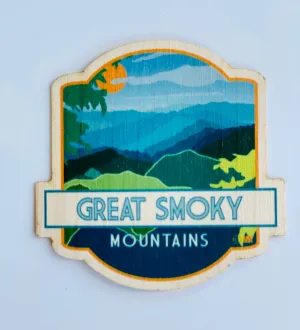 Great Smoky Mountains in Summer Water resistant Wood Sticker
