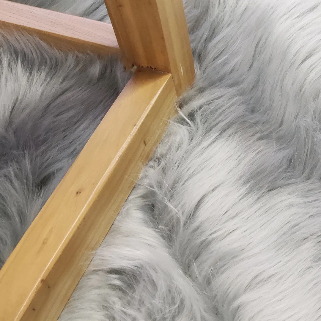 Haja Handmade Shag Faux Sheepskin Gray Area Rug Everly Quinn Rug Size: Runner 2' x 5'