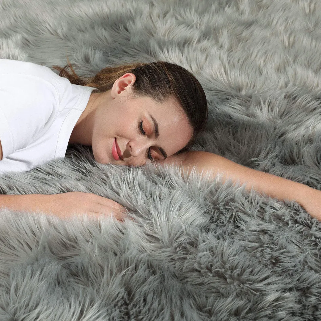 Haja Handmade Shag Faux Sheepskin Gray Area Rug Everly Quinn Rug Size: Runner 2' x 5'
