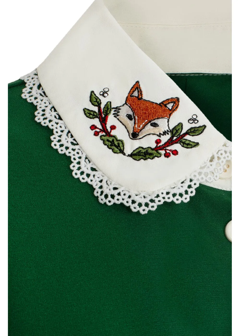 Hell Bunny Basil Fox Mini Dress Green