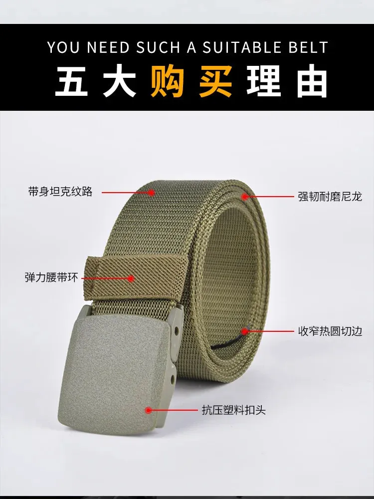 High Quality Men's Nylon Canvas Belt - Automatic Buckle Outdoor Belt