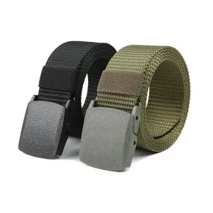 High Quality Men's Nylon Canvas Belt - Automatic Buckle Outdoor Belt