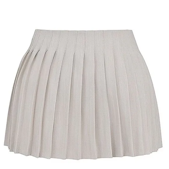 HOUSE OF CB Tatum Stone Pleated Wrap Mini Skirt