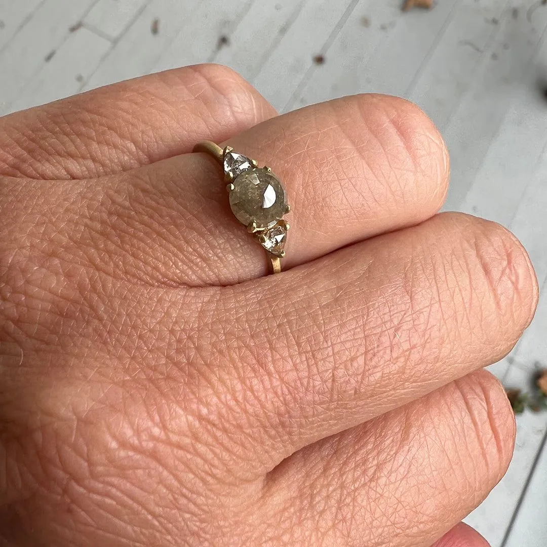 Jennifer Dawes - Three Raw Diamonds Engagement Ring