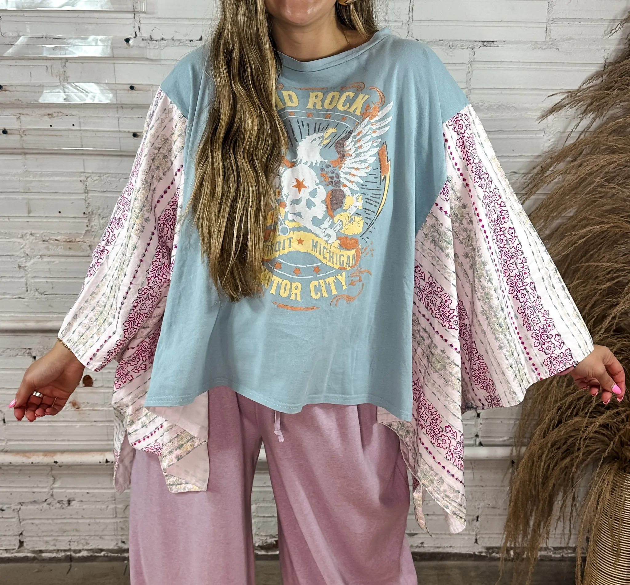 Kid Rock Sky Blue Pancho Top