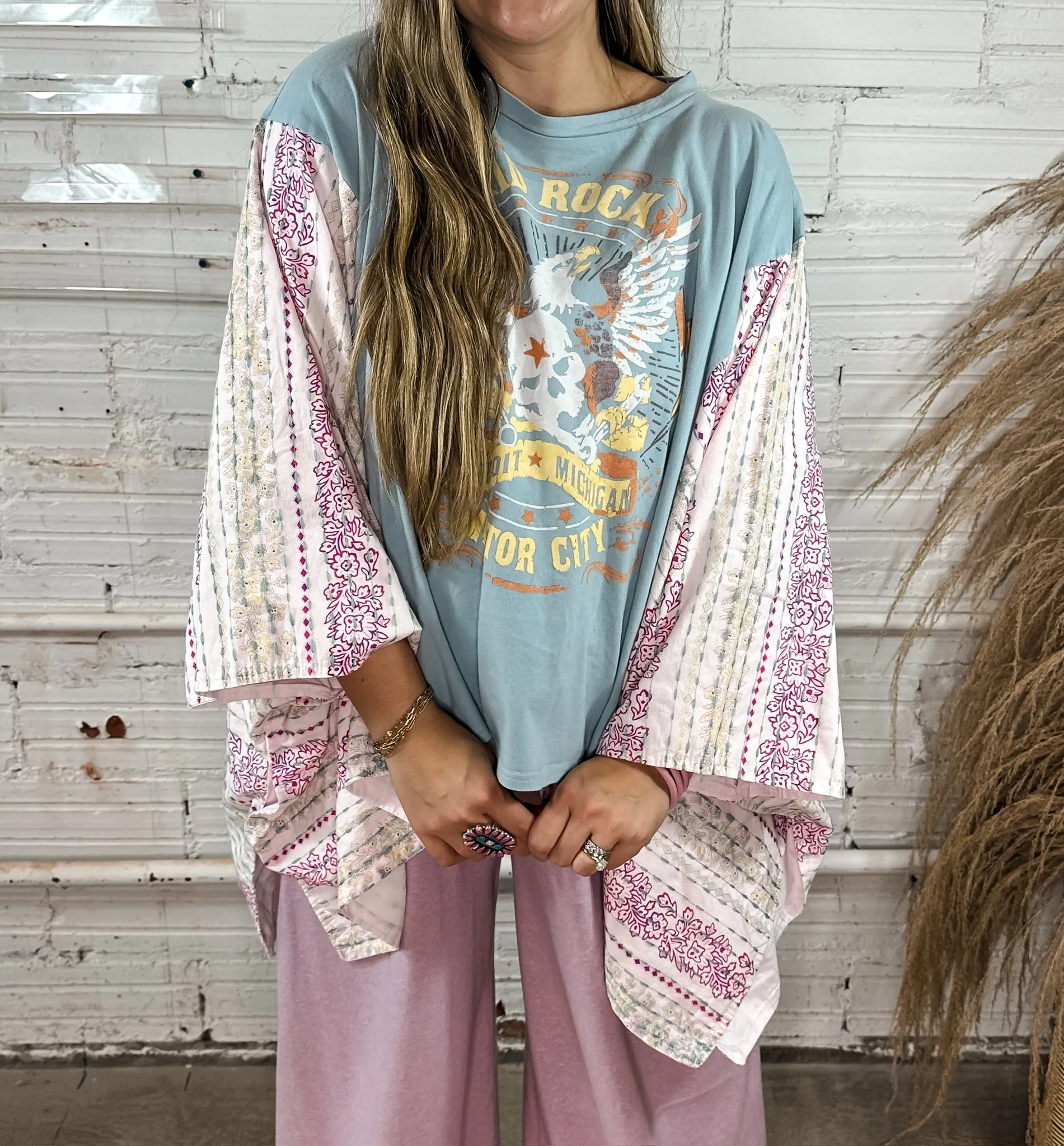 Kid Rock Sky Blue Pancho Top