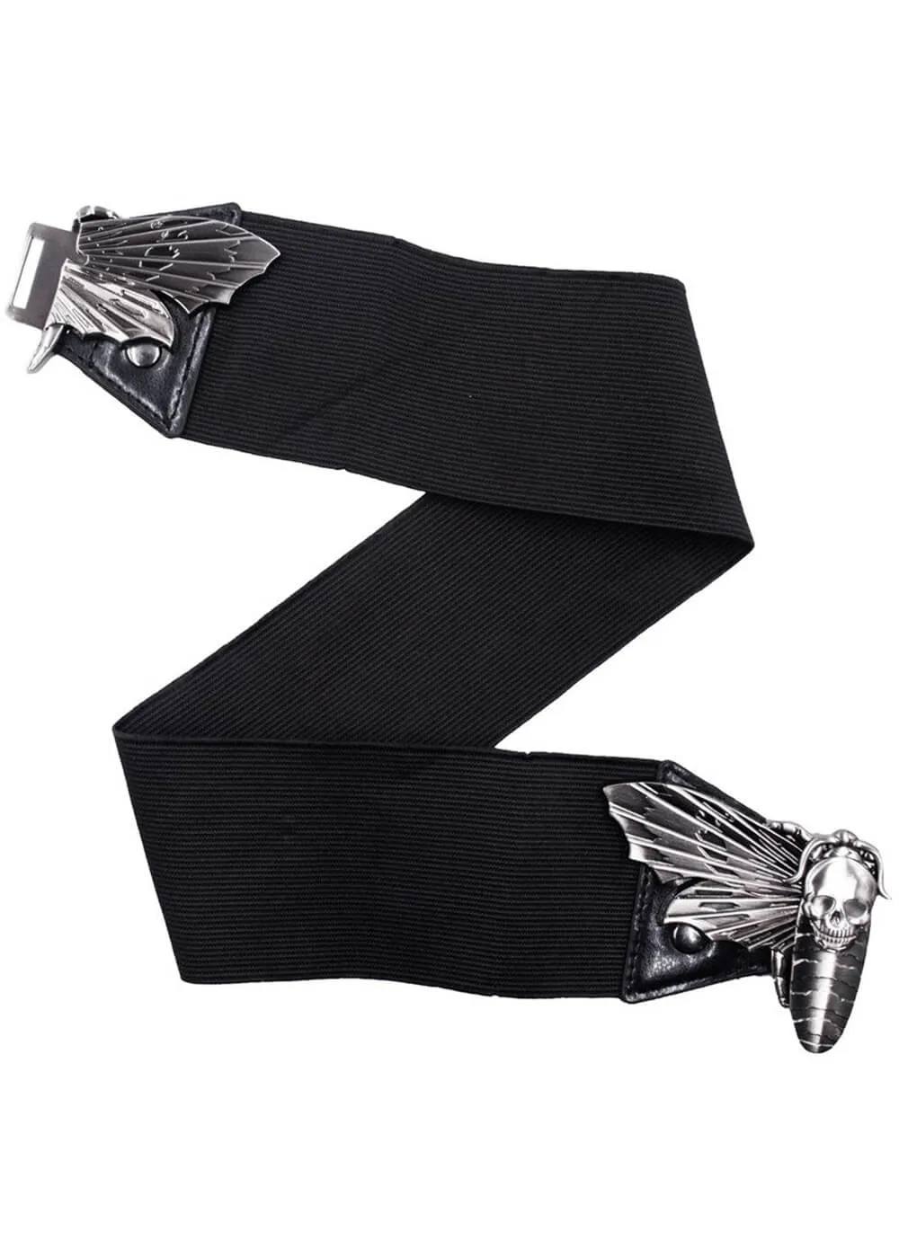 Kreepsville Death Moth Elastic Belt Black